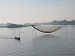 Fischernetze auf dem Fluss bei Hoi An